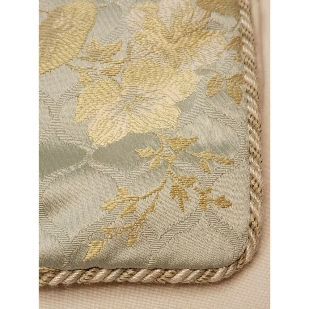 CROSCILL Home 1- Pillow Sham Floral Gold and Blue Standard  Appx 19'‎ x 25'